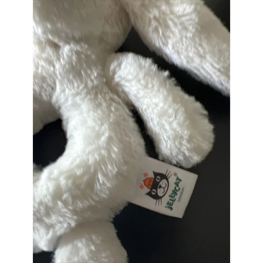 Little Jellycat London Cream White Bunny Rabbit Plush Rattle Ring Baby Toy 7